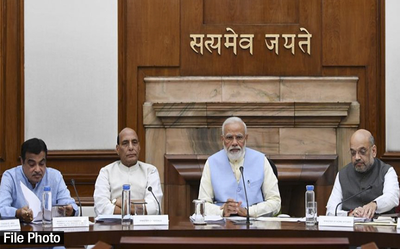 Indian Prime Minister Narendra Modi chairing the cabinet meeting for the Mutual Recognition Arrangement.