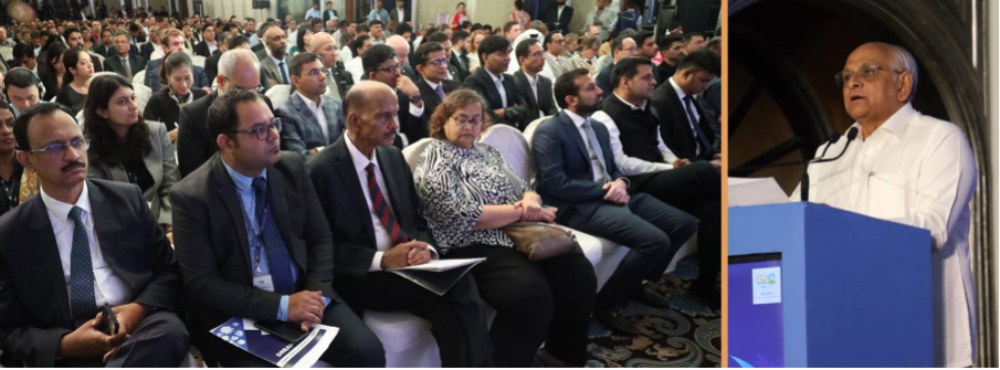 Chief Minister Bhupendra Patel at the Vibrant Gujarat Global Summit 2024 roadshow in Mumbai.
