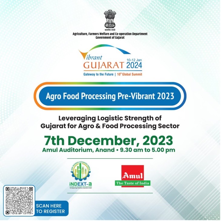 Gujarat to host pre-vibrant event ‘Leveraging Logistic Strength of Gujarat for Agro & Food Processing Sector’ Today