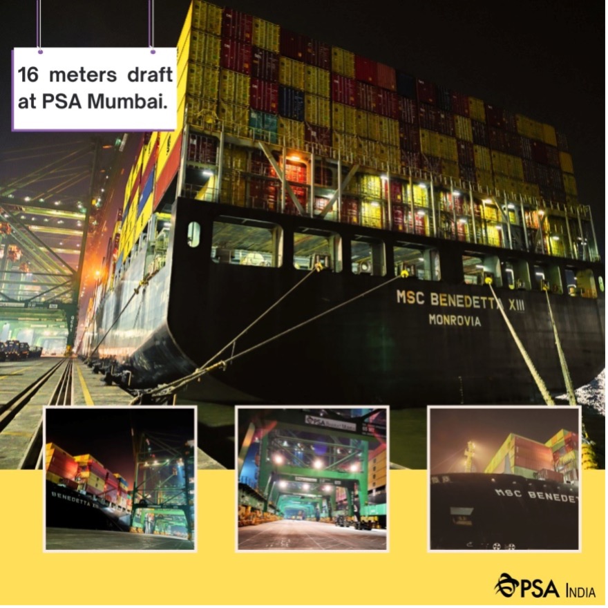 PSA Mumbai again welcomes Deepest Draft Vessel at JNPA