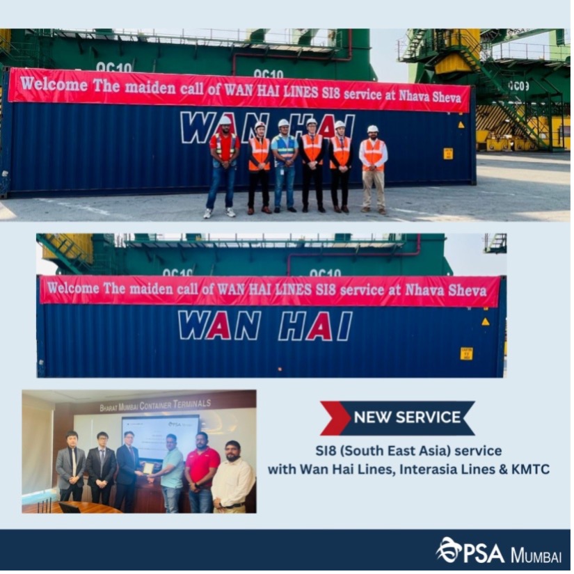 PSA Mumbai welcomes MV. NAJADE; Marks beginning of SI8 service