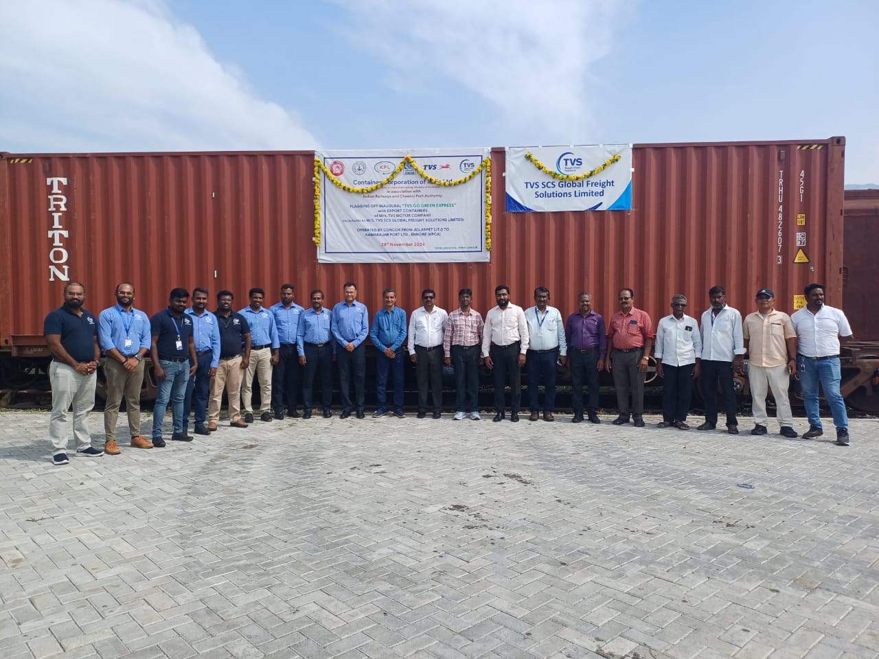 Inaugural 'TVS GO GREEN EXPRESS' Container Train flagged off in collaboration with Indian Railways & Chennai Port Authority