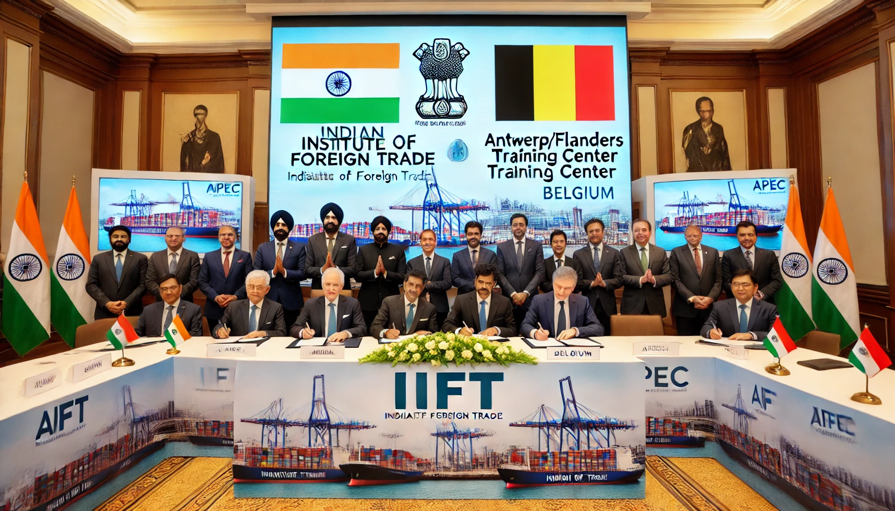 IIFT signs MoU with APEC &ndash; Antwerp/Flanders Port Training Center, Belgium to Strengthen Trade and Logistics Education