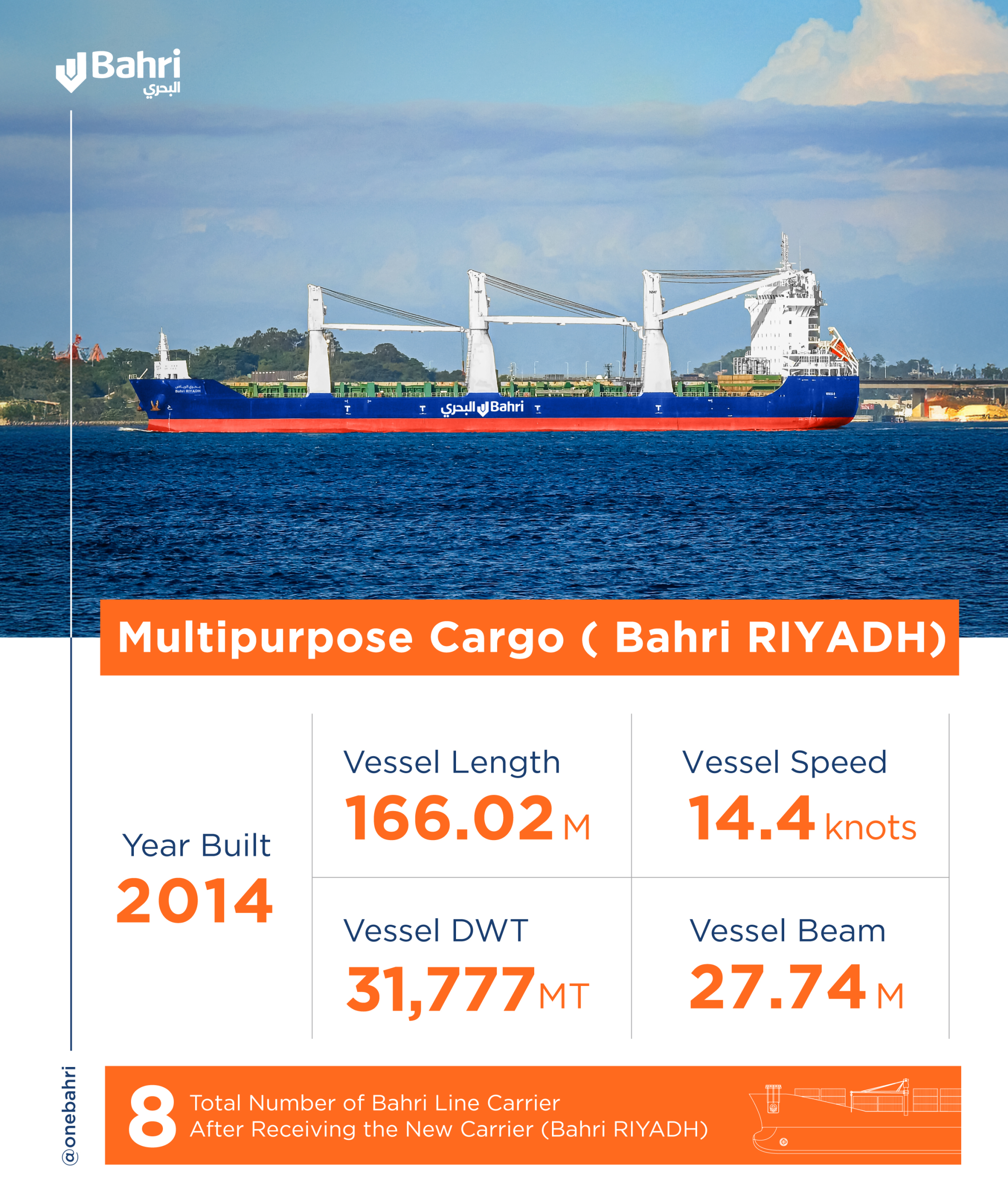 Bahri welcomes arrival of the state-of-the-art vessel, Bahri RIYADH in its Fleet