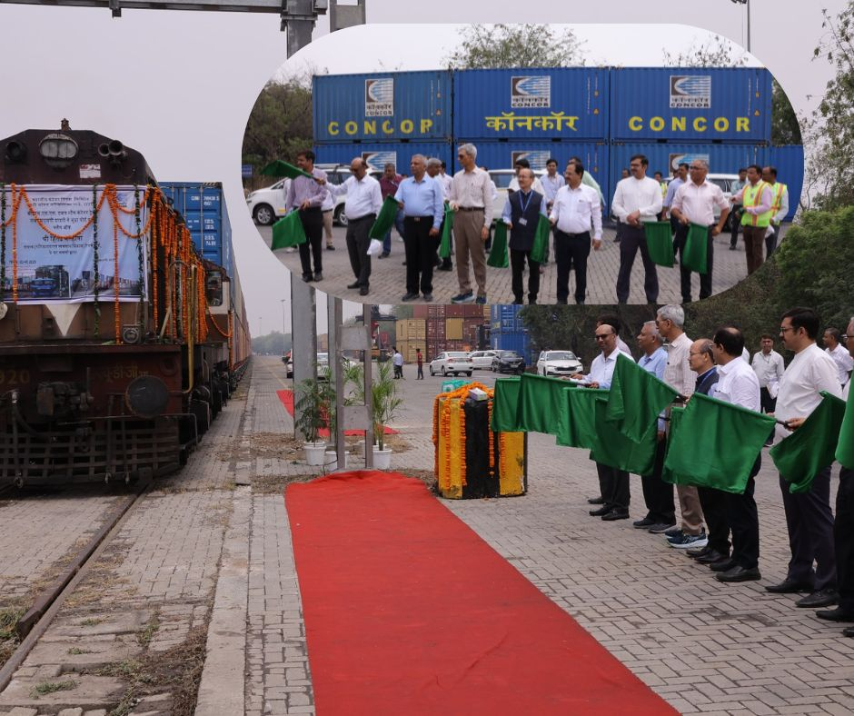 CONCOR flag-off a double-stack BLSS rake from MMLP-Dadri to Mundra (MDCC)