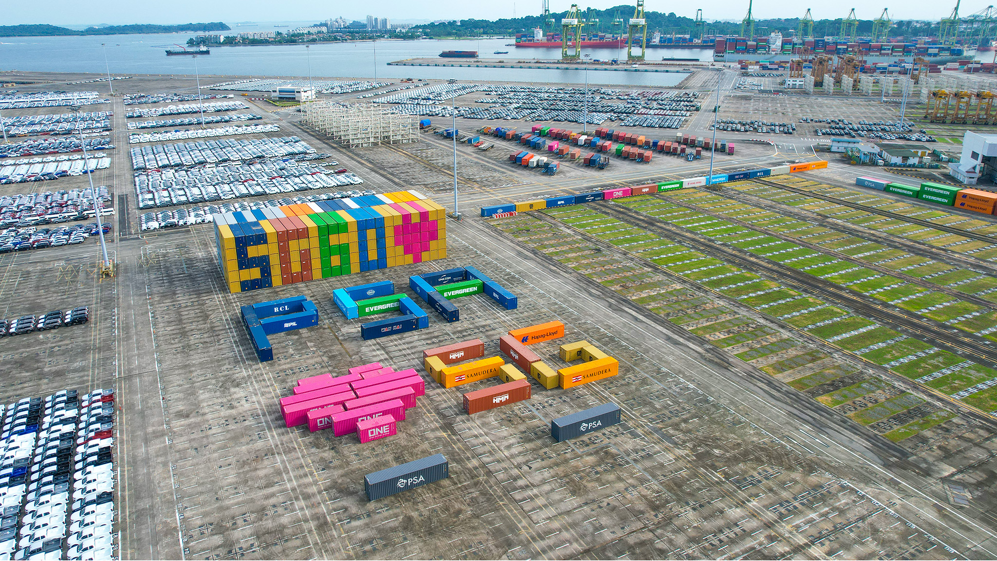 PSA SINGAPORE CELEBRATES NATION&rsquo;S 60th BIRTHDAY WITH CONTAINER DISPLAY TRIBUTE AT TANJONG PAGAR TERMINAL